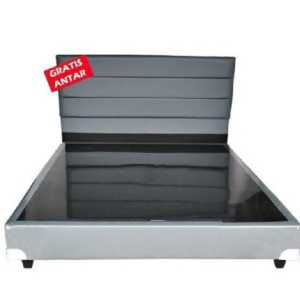 Divan Kasur Sandaran Motif Slip Rangka Tempat Tidur Tanpa Kasur