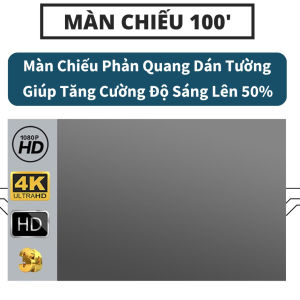 Màn chiếu phản quang dán tường cao cấp độ tương phản cao chống ánh sáng có thể gấp gọn màn chiếu máy chiếu 100inch màn chiếu phản quang 120 inch