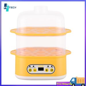 [ VKTECH ] Mother & Baby Egg Cooker 200W Double Layer Steamer 12 Eggs Capacity Auto Shut-Off for Convenient Breakfast