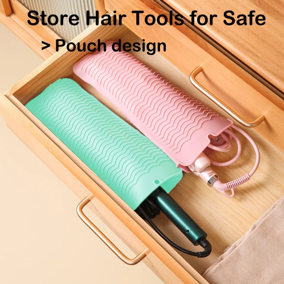 1Pack Silicone Heat Resistant Mat Pouch for Hair Straightener
