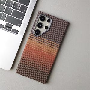 Luxury Carbon Fiber Texture Case For Samsung S25 S24 S26 Ultra Alloy Lens Shockproof Charging Magnet Cover Hard Shields