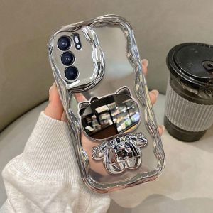 iPhone 16 15 14 13 12 11 Pro Max 7 8 Plus X XS Max Hello Kitty Mirror Holder Phone Case