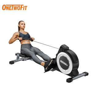 OneTwoFit Rowing Machines Resistance Foldable Rower with LED Monitor Fitness Equipment