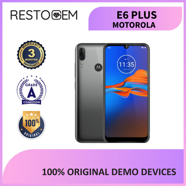 MOTOROLA E6 Plus 32GB + 2GB RAM (Grey) 100% Original D e m o Unit | Lazada