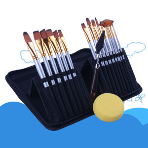 15 Nylon Wool Acrylic Painting Brush Cloth Bag Suit Oil Painting Brush   Art   Professional Brush Suit