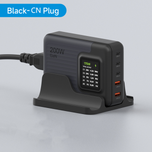 Hagibis 200W USB C Charger 5 Ports PD3.0 100W Type C 65W PPS FCP SCP GaN Desktop Charger With LCD Display Fast Charging Station Laptop Power Adapter For MacBook Pro/Air iPad iPhone 15 Pro Max Samsung Galaxy HUAWEI Mate 60 Pro XiaoMi 14 Pro