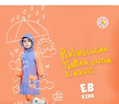 Jas Hujan Setelan Anak Kecil Lucu Imut Murah Gajah Elephant Kids