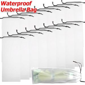 10/20pcs Umbrella Storage Bag / Transparent Waterproof Umbrella Cover / Portable Bumbershoot Drawstring Pouch