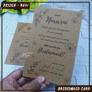 Undangan Bridesmaid Card/Invitation Tema Rustic Vintage/Aesthetic