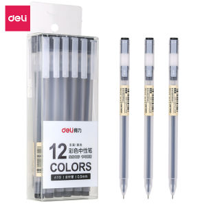 Bút mực gel 0.5mm nhiều màu Deli cute nắp đậy dùng để viết calligraphy trang trí sổ bullet journal dễ thương nét chữ đẹp cao cấp A119