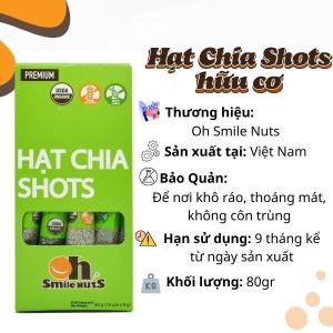 Hạt Chia Shots Hữu Cơ Peru 80g – Giàu Omega 3 Canxi Chất Xơ – Gói Nhỏ Tiện Dụng Dễ Mang Theo
