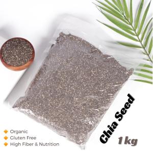 CHIA SEED 1kg Organik Chiaseed Black Import Biji Hitam Kaya Serat Ciaseed ciyaseed chiased ciased