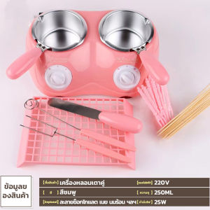 เครื่องทำฟองดูว์ช็อคโกแลต เครื่องละลายช็อคโกแลต 2 หัว แบบหม้อคู่ เล็กเบา การหลอมละลายที่อุณหภูมิคงที่