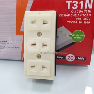 Ổ Cắm Điện Gắn Táp Lô 3 Lỗ Có Màn Che T31N SOPOKA