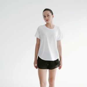 Women Yoga Tops Mesh Breathable Sports Shirts Short Sleeve Workout Training T-Shirt Plus Size 3XL 4XL Outdoor Travel Top