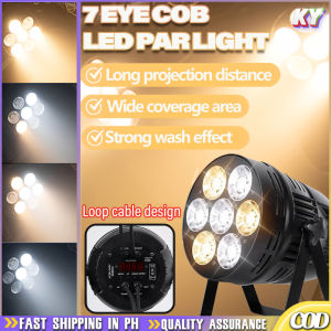 KAIY 7 Eye Cob Amber White Par Led Warm White/Cool White Audience Lights 350W COB LED Par Light Blinder Light Surface Light Spotlight DMX512 Disco Lights DJ Stage Party Wedding Church