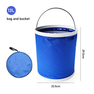 Portable Folding Bucket with Storage Bag 9/11/13L Multifunctional Outdoor Fishing Car Wash Camping Hiking Trip Cleaning Tool Bucket