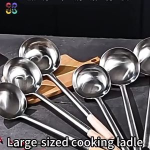 Food-Grade Integrated Stainless Steel Wok Spoon Large Capacity for Restaurants & Canteens