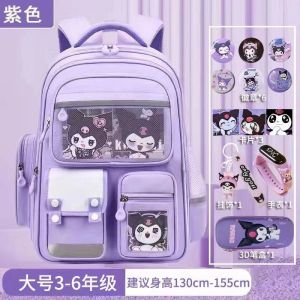 2024 Ba lô nhẹ dễ thương công chúa Kuromi bán chạy cung cấp bởi nhà sản xuất cho học sinh tiểu học lớp 1-6 dung tích lớn