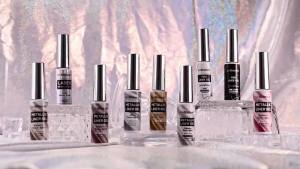 Metallic Mirror Painted Drawing GelSilver&Bronze Gold Metal    Build in Thin Brush Chrome Gel Polish Nail Art Gel Liner UV/LED Soak Off Home DIY Nail Art Mani2x12ml