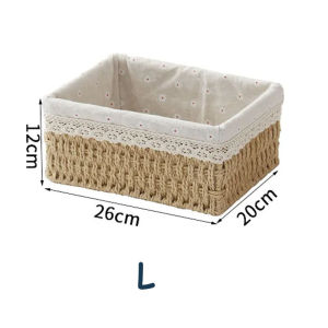 Keranjang Rotan Penyimpanan Box / Handmade Rattan Storage Basket Keranjang Kotak Rotan Penyimpanan Kosmetik Kotak