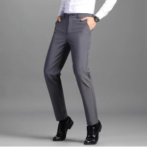 SINRANSINYA丨Quần Bộ đồ nam-quần nam co giãn bốn chiều không ủi quần doanh nhân mới cho nam mùa thu quần ống đứng hàng hóa cho nam