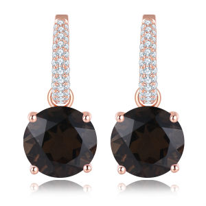 Lohaspie Jewelry Genuine 12.8 Carats Genuine Amethyst Stone Drop Earrings Sterling Silver 925 Natural Pink Amethyst Drop Earrings Round Cut Gemstone Women Fashion Earring Jewelry