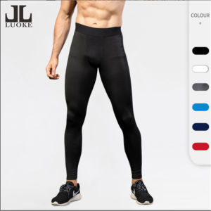 Luoke Compression Men PRO Sports Trousers Tight Fitting Training Fitness Running Mesh Stitching and Quick Drying Stretch Trousers