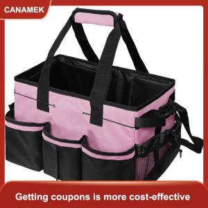 【CANAMEK】 Túi đựng đồ dọn vệ sinh cỡ lớn có tay cầm tích hợp tấm đỡ chắc chắn thiết kế nhiều ngăn túi tote đựng dụng cụ vệ sinh