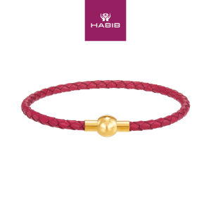 HABIB Leather Bracelet (Magenta Colour) PTW60