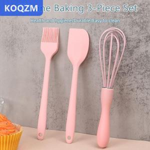 [COD] KOQZM 3 cái bộ Silicone Baking Set bánh kem thìa scraper bếp hộ gia đình trứng Whisk thịt nướng dầu bàn chải tiện ích nhà bếp Nguồn cung cấp