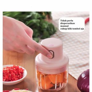 Mini Chopper Wireless Elektrik Harga Termurah Blender Portabel Elektrik Tanpa Kabel Mini Chopper 250ML Alat Penggiling Pencincang Bumbu Dapur Elektrik Tanpa Kabel
