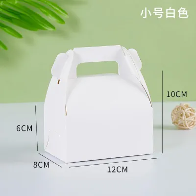 10PCS Candy Treat Boxes Kraft Paper Party Favor Gift Boxes with Handles for Birthday Christmas Cardboard Box Goodies Boxes