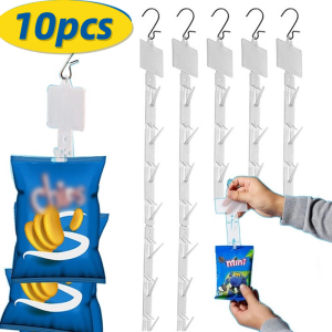 20Pcs Supermarket Snack Display Hanging Strips with Hook/Plastic Store Hanging Racks