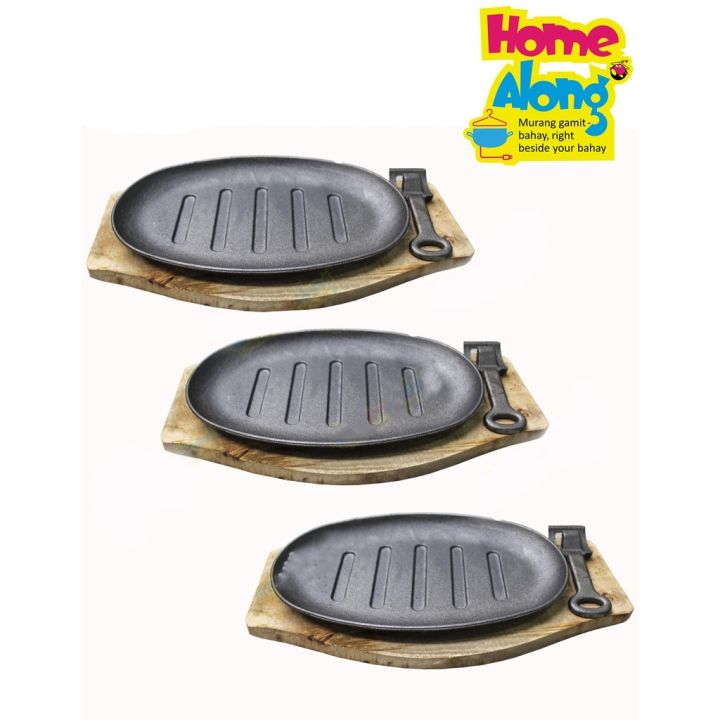 Cast Iron Sizzling Plate With Design Set of 3 Lazada PH