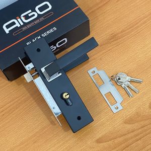HANDLE PINTU RUMAH 20CM 1 SET KOTAK HITAM DOFF KOTAK LENGKUNG MINIMALIS