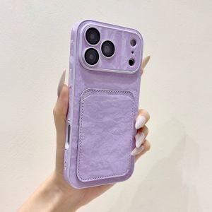 Snowy Mountain Pattern Card Holder Slot Cases For iPhone 17 16 15 14 13 Pro Max Plus Matte Wallet Shockproof Hard Back Cover