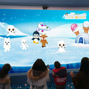 Smash Snowball On Wall Interactive Projection Touch Screen เกม3D วิดีโอ Multi-Media Interactive Display อุปกรณ์สำหรับเด็กผู้ใหญ่