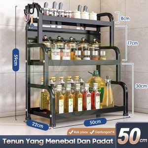Rak Bumbu Dapur Stainless Steel Rak Bumbu Dapur Estetik Rak Botol Bumbu Rak Penyimpanan Bumbu Dapur Rak Bumbu 2-3 Susun