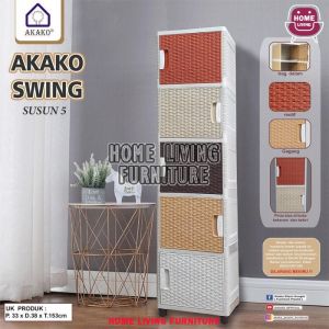 Lemari Akako Swing Lemari Pakaian Minimalis Lemari Pakaian Serbaguna Lemari Plastik Praktis