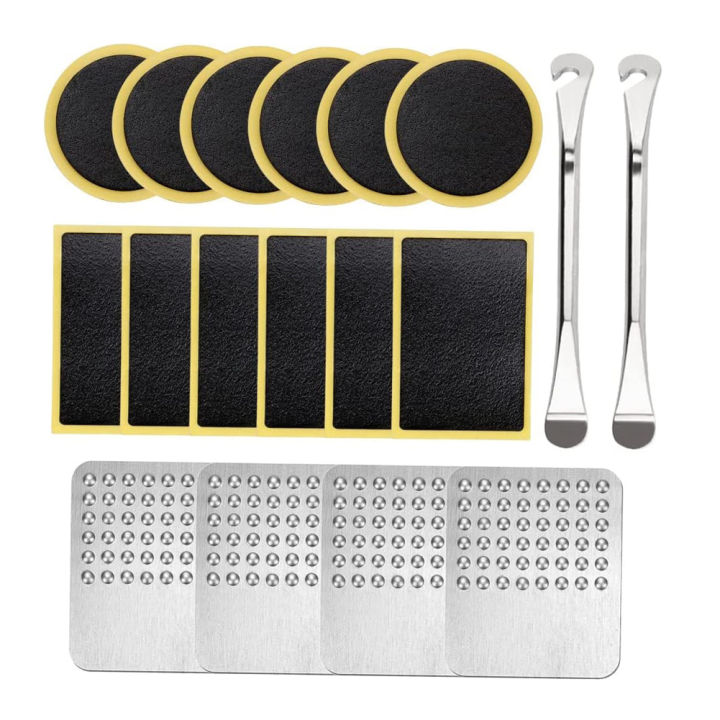 【Shanglife】Set of 18 Bicycle Tire Patch Puncture Repair Kit Glueless
