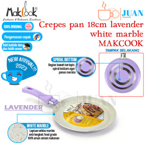 NEW MAKCOOK crepes pan 25cm pastel lavender white marble series / wajan walik anti lengket / panci pembuat kulit risol