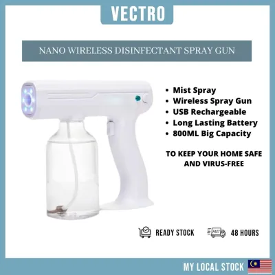 800ML Wireless Rechargeable Nano Blue Ray Atomizer Spray Gun Pistol UV Disinfection For Home Office School Car Sterilizing Prevent Virus