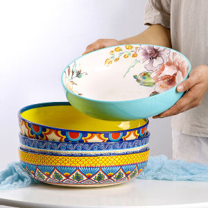 OMK American Underglaze Ceramic Serving Bowls Salad Bowl Large Cooking Bowl