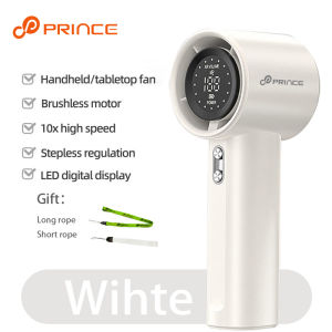 PRINCE S001 Barang spot- High-speed kipas 100 Gear Wind kipas angin Digital Display Adjustable Turbo kipas tangan