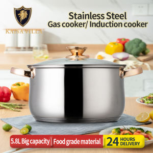 Kaisa Villa 304 stainless steel soup pot Multifunction Pots and Pans with Lid 1.9L 3.4L 5.8L induction cooking pot