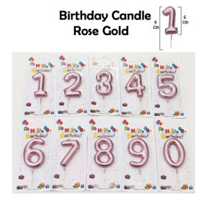 Lilin Ulang Tahun Angka Warna Gold Silver Rose Gold Metalik Ukuran Besar