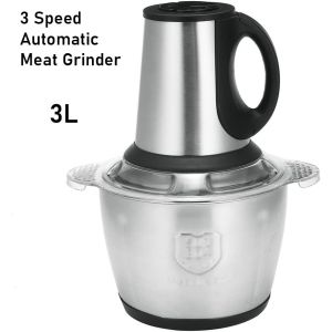 3-Speed Electric Chopper 3L/5L Stainless Steel Meat Grinder Versatile Food Processor Kitchen Slicer Egg Beater