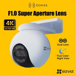 EZVIZ H80x Dual 4K Smart WiFi Camera | ColorFULL Night Vision | AI Auto Tracking | 360° Pan Tilt | Outdoor Wireless CCTV