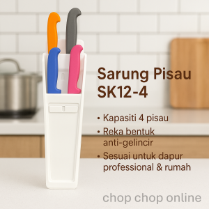 Scabbard Knife Pouch SK12-4 | Sarung Pisau 4 Slot | Tahan Lama & Mudah Dibersihkan Sesuai Untuk Chef & Rumah(SK12-4)